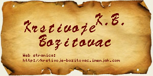 Krstivoje Bozitovac vizit kartica